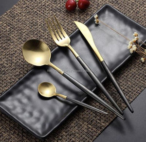 Ensemble de couverts décoratifs en métal doré pour table à manger élégante, maison, cuisine, fête, événement et décor de dîner de mariage - Product Image 3
