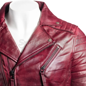 Trendy Stylish Zip Up Factory Made Winter Season Solid Color Custom Inside <b>Pockets</b> Design Real Leather <b>Jacket</b> - Product Image 3