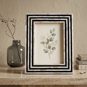 HANDICRAFTS ZONE HCZ-50 Elegant Mother of Pearl Inlay Hand Carved Lightweight Full Color Vertical Wall <b>Mount</b> Photo <b>Frame</b> - Product Image 2