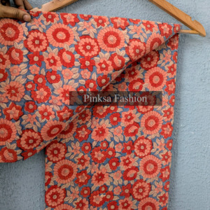 <b>Indian</b> Handblock Floral Print 100% Cotton Lightweight Fabric Wholesale for Girls Summer Dresses Home Decor & Cover by the Yard - Product Image 1