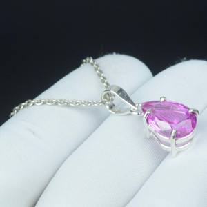 Magnifique pendentif en kunzite rose taille poire, collier en argent sterling 925, bijoux faits main vintage bohème - Product Image 3