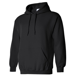 Men's Custom <b>Black</b> Pullover Hoodie Blank Cotton <b>Fleece</b> Sweatshirt High Quality Plain Hooded Top Wholesale Supplier - Product Image 2
