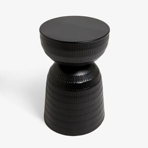 Table d'appoint de luxe en métal doré martelé, style tambour, table basse cylindrique marocaine, table de chevet pour salon, canapé, fauteuil - Product Image 6