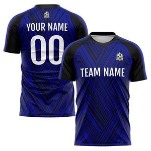 Maillot de football personnalisé pour hommes et femmes, col en V, manches courtes, impression sublimée, respirant, 100% polyester, nom et numéro de l'équipe, adulte - Product Image 5