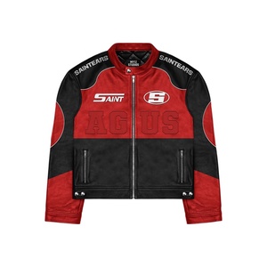 Veste en cuir unisexe de style nouveau, design de course premium, coupe-vent, respirante, écologique, streetwear, veste de moto pour adultes - Product Image 1