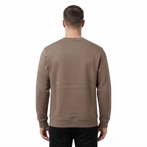 Mens <b>Brown</b> Crewneck Sweatshirt Utility Chest Pocket <b>Long</b> <b>Sleeve</b> Casual Pullover Streetwear Fashion <b>Top</b> - Product Image 2