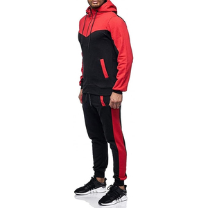 Custom Men Tracksuit <b>Set</b> Color Block Zip Hoodie and Jogger Pants Sportswear Casual Fitness Wear for Outdoor Use - Product Image 3
