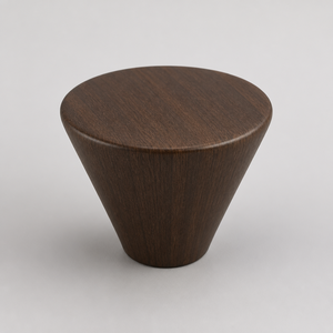 Wood Cone Knob Round Cabinet Handle Minimalist Design Solid Wood Finish for Kitchen Cabinet Solid Wood Knob - Product Image 1