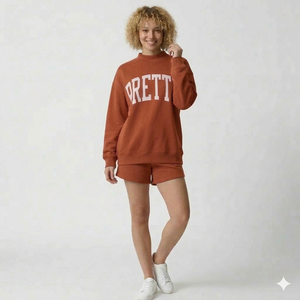 Women Mockneck <b>Top</b> with Shorts Pair <b>Reflecting</b> Effortless Elegance with a Smooth and Naturally Stylish Outfit Feel - Product Image 1