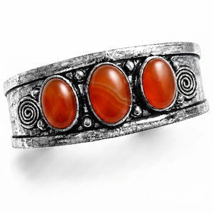 Hydro Carnelian Wide Open Bezel Set Cuff <b>Bangle</b> Silver/Gold Plated Brass Handmade Vintage Unisex Gift Jewelry Town in JT-044 - Product Image 1