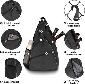 Sac à dos de pickleball personnalisé de haute qualité, écologique, avec poches zippées, support de raquette et sac à dos de sport d'extérieur - Product Image 4