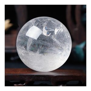 Vente en gros de sphères de cristal de quartz naturel transparent, pierres précieuses polies, décoration Feng Shui pour la maison - Product Image 1