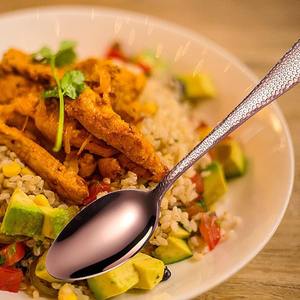 ชุดช้อนสแตนเลสสำหรับงานแต่งงาน5ชิ้นจากอินเดียสีโรสโกลด์หรูหราดีไซน์ด้วยค้อนเหมาะสำหรับห้องครัวร้านอาหารและโรงแรม - Product Image 6