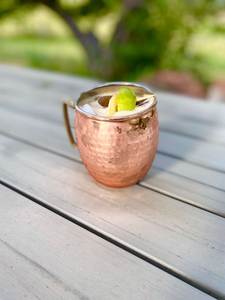 <b>Copper</b> hammered mug set for stylish celebration cocktail nights hammered finish metal <b>cups</b> durable reusable serving mugs - Product Image 4