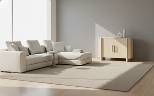 Buffet moderne à 2 portes en chêne massif pour salon - Rangement résistant à l'eau avec design minimaliste - Product Image 4