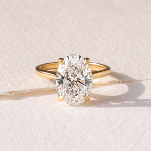 Anillo de Moissanita de Corte Ovalado, Chapado en Oro de 18K, Anillo de Compromiso Solitario con Engaste de Garra, Alternativa al Diamante de Laboratorio, Anillo de Boda - Product Image 3
