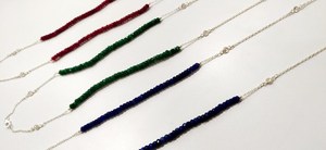 Collar de Plata de Ley con Cuentas Facetadas de Piedras Preciosas Naturales de 4 mm, 34 Pulgadas, Rubí - Product Image 3