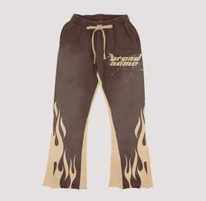 Conjunto Deportivo Personalizado para Hombre, Estilo Urbano, Lavado Ácido, Pantalones Acampanados con Sudadera con Capucha y Pantalones Apilados - Product Image 5