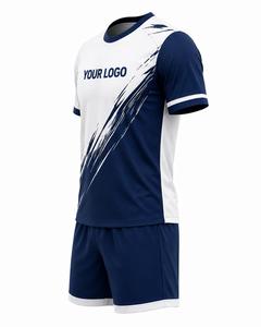 Ensemble de maillots de football pour hommes, manches courtes, col en V, sublimé, respirant, en polyester, coupe athlétique, logo personnalisé, poches - Product Image 2