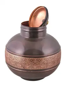 Distributeur d'eau artisanal en cuivre finition antique très demandé pour le stockage d'eau bien-être ayurvédique, prix usine - Product Image 3