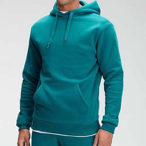 <b>Men's</b> Hooded Sweatshirt Solid Color Regular Fit Casual Autumn Wear Knitted Breathable Design Fleece Material - Product Image 3