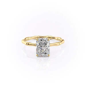 Elegant <b>Stack</b> Style Elongated Moissanite Diamond Dainty Knotted Link <b>Sterling</b> <b>Silver</b> Promise <b>Ring</b> - Product Image 1