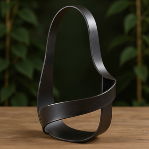 Porta Botellas de Vino de Hierro Forjado a Mano - Soporte de Botella con Varilla Curvada, Accesorio de Bar de Metal Hecho a Mano - Product Image 3