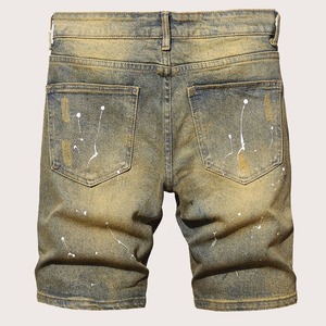 Men's Distressed Denim Shorts Straight Leg Mid Waist Cotton Casual Summer Wear - Product Image 4