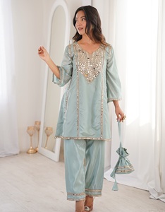 Indian Traditional Ethnic Salwar Kameez Real Mirror Work for Wedding Every Occasion Women Fancy Wear Georgette Silk Low Price - Product Image 1