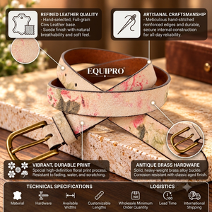 Ceinture réversible Equipro Vintage beige à imprimé animal, fine et étroite, décontractée, avec boucle carrée en alliage, 110 cm - Product Image 4