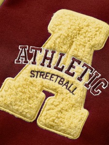 High Quality 100% Cotton Men's Red Varsity <b>Jacket</b> Embroidered Letter Patch Design Eco-Friendly Breathable <b>Summer</b> High Street - Product Image 3