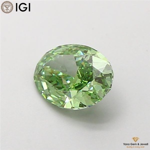 CVD Lab Grown Diamond 2.00 CARAT Fancy Vivid <b>Green</b> Color VVS2 Clarity OVAL Shape with IGI Certificate for Signature Ring Center - Product Image 4