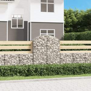 Grand panier en gabion en fer galvanisé argenté avec incrustations décoratives pour pots de fleurs et jardinières - Product Image 1