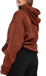 Nouveau design, service OEM, sweat-shirt à capuche ample décontracté pour femmes, couleur unie, confortable, fabriqué en usine au Bangladesh, meilleur prix - Product Image 4