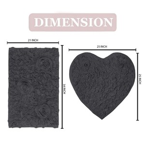 100% Handwoven Cotton Jacquard Shaggy Bathroom <b>Mat</b> Non-Slip Antimicrobial Luxury Cut Pile PET Friendly Reversible Home Hotel - Product Image 6
