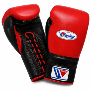 Customizable Pro Winning BOXING Gloves Equipment set Red Black 12oz 14oz 16oz Lace up Strap Kick Boxing Gloves Genuine Leather - Product Image 6