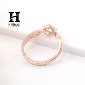 Anillo de Compromiso de Lujo con Diamante Cultivado en Laboratorio de Corte Brillante Redondo de 1ct 2ct, Anillo de Diamantes con Diseño Infinito en Oro Rosa de 14K 18K para Mujer - Product Image 4