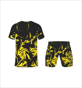ชุดเสื้อฟุตบอลซับลิเมชั่นสำหรับผู้ชาย รุ่น Ferocious สีดำเหลือง คอวี แห้งเร็ว แขนสั้น สำหรับผู้ใหญ่ ทุกฤดูกาล - Product Image 3