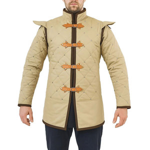 Manteau Gambeson Médiéval en Coton Matelassé Beige, Veste Rembourrée Vintage, Équipement de Protection pour Cosplay de Guerrier et LARP, Vêtement d'extérieur Doublé - Product Image 1