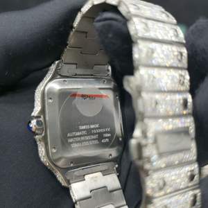 Montre de luxe personnalisable avec chiffres arabes ETA, cadran analogique, date automatique, boîtier carré, diamants Moissanite, style Hip Hop, de marque - Product Image 5