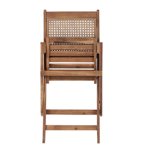 Juego de Muebles de Restaurante de Diseño Rústico con Estructura de Madera de Teca y Respaldo de Ratán para Muebles de Jardín - Product Image 6