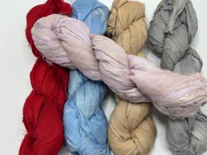 Recycled Sari Silk Ribbon Handmade Textile <b>Yarn</b> for Weaving Crochet Knitting Craft Supplies Wholesale Export - Product Image 4