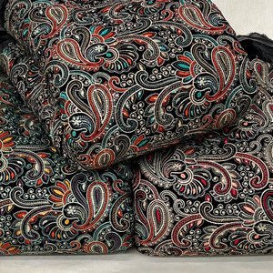 Velvet Embroidered Fabric Indian Embroidered Velvet Fabric Luxury Fabric <b>for</b> Abaya Kaftan Wedding Dress Wholesale Export Markets - Product Image 2