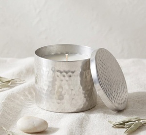 Handcrafted Pure <b>Copper</b> Hammered Metal Candle Jar With Lid Luxury Scented Wax Container For Vintage Home Decor Christmas <b>Table</b> - Product Image 5
