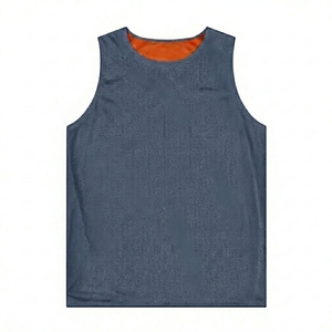 Unisex Reversible Mesh Training Vest Sleeveless Quick Dry Sport Bib Blue Orange Solid Color All Seasons Adult Regular Fit - Product Image 1
