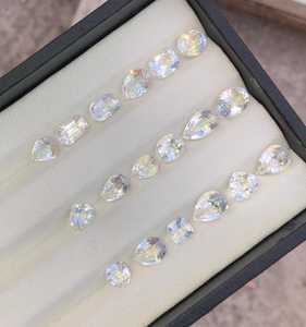 Natural Rainbow Moonstone Faceted Lot Blue <b>Flash</b> Loose Gemstones Wholesale Jewelry Making Stones Madagascar - Product Image 4