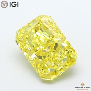 เพชร CVD แล็บโกรน 5.00 กะรัต รูปทรงเรเดียนท์ ความสะอาดระดับ VS2 สีเหลืองแฟนซีวิวิด พร้อมใบรับรอง IGI สำหรับจี้หรู - Product Image 1