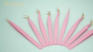 Juego de 4 Pinzas para Extensiones de Pestañas con Agarre de Diamante OEM, Herramienta de Acero Japonés para Pestañas con Punta Puntiaguda de Acero Inoxidable - Product Image 6