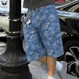 Shorts en jean pour hommes, style unique haut de gamme, nouvelle collection, coupe ample, streetwear, logo personnalisé disponible, vente en gros - Product Image 6