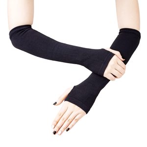 Men Black Lightweight Sweat-Wicking Knitted Arm Sleeves Anti-Uv Protection for Adults Viscose Polyester Material Seamless Design - Product Image 1